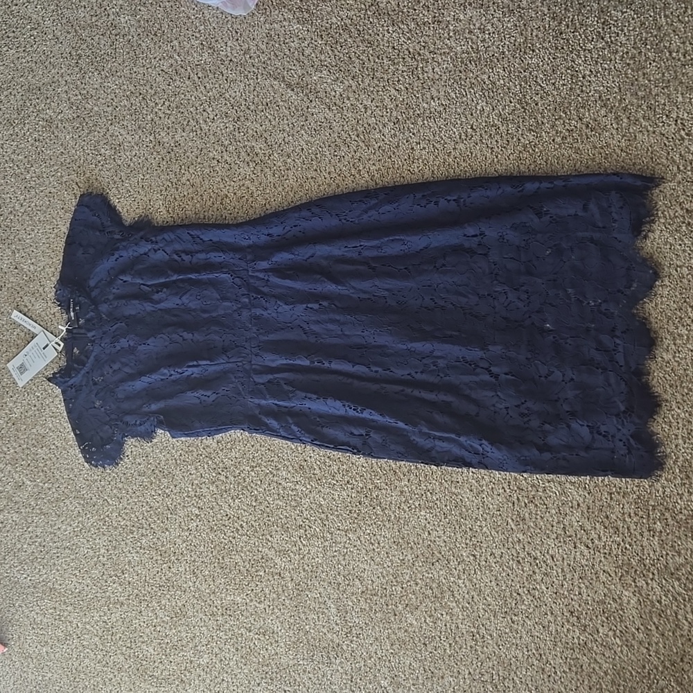 Merokeety Navy Blue Lace Dress